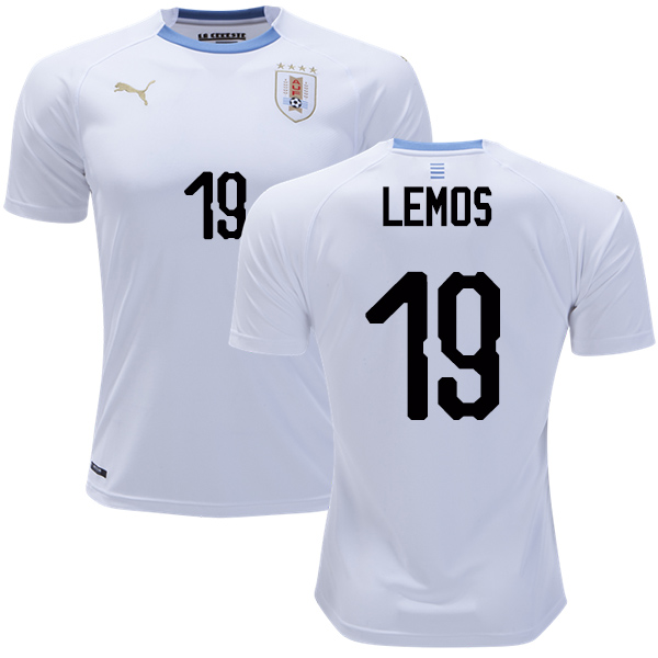 Uruguay #19 Lemos Away Soccer Country Jersey